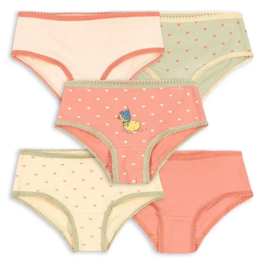 Konges Sløjd - Set of 5 Organic Cotton Duck Print Briefs | Pink