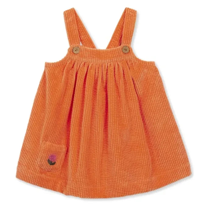Arsène et Les Pipelettes - Organic Cotton Corduroy Dress | Orange