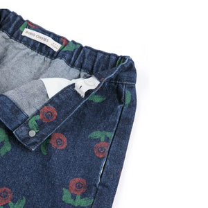 Bobo Choses - Organic Cotton Denim Flower Pattern Skirt | Navy