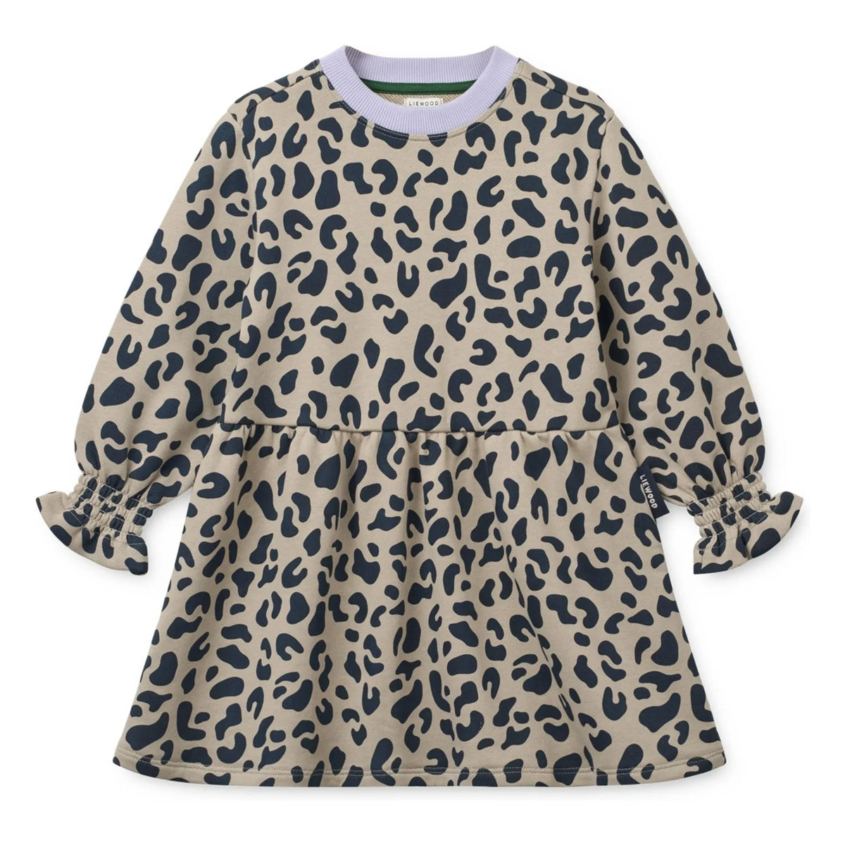 Liewood - Lia Leopard Organik Pamuk Sweat Elbise | Bej