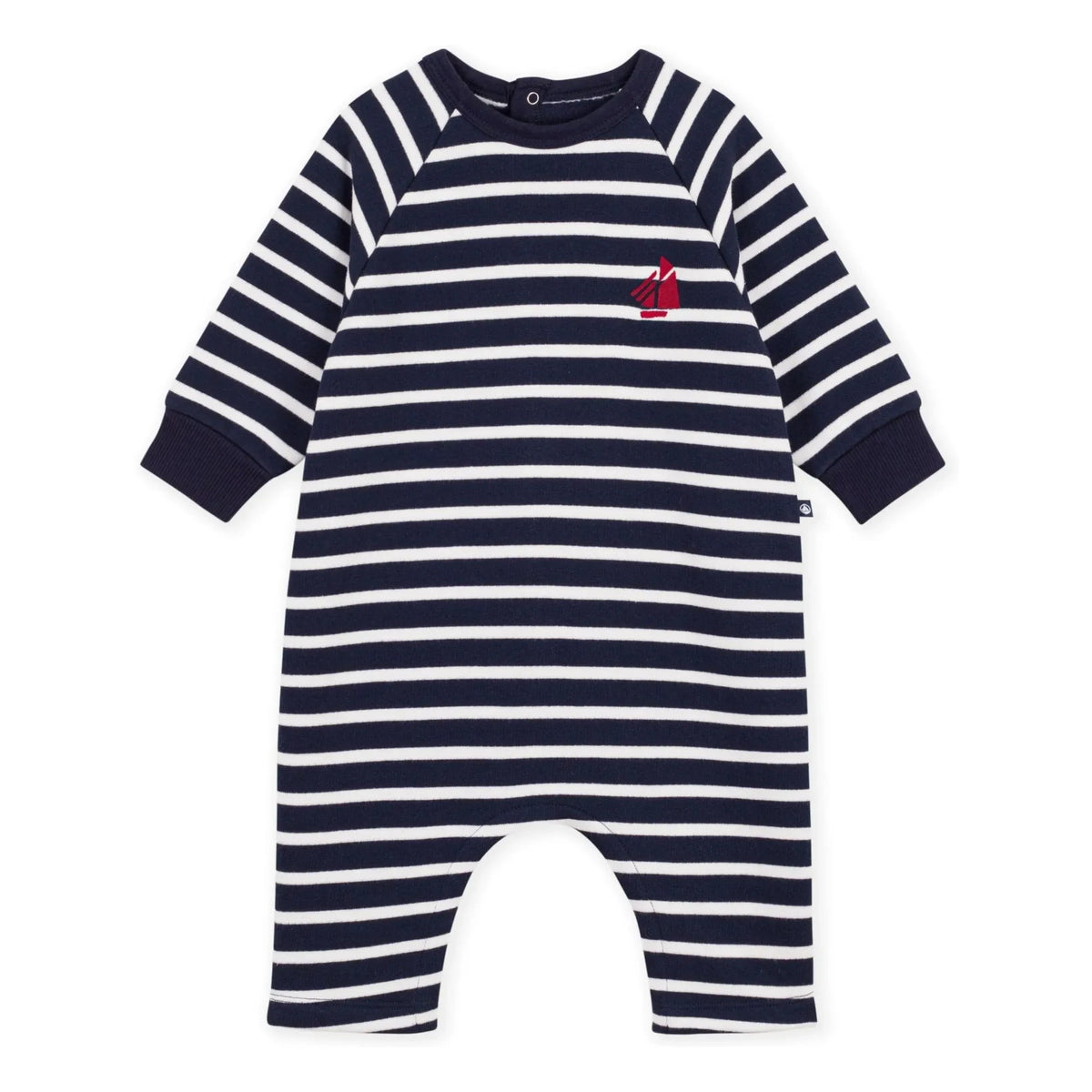 Petit Bateau - Organic cotton striped romper | Navy