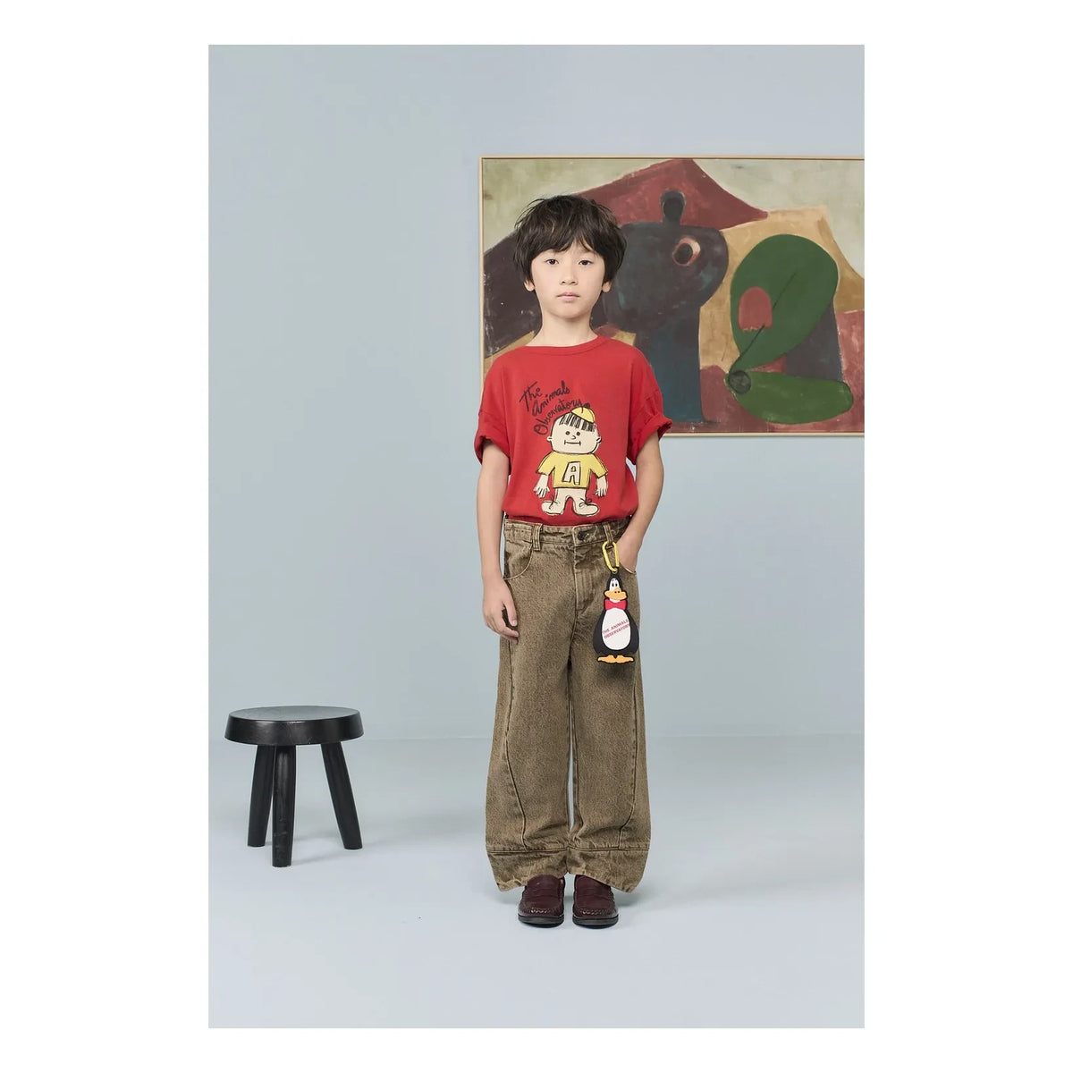 The Animals Observatory - Dunker A Organic Cotton T-Shirt | Red