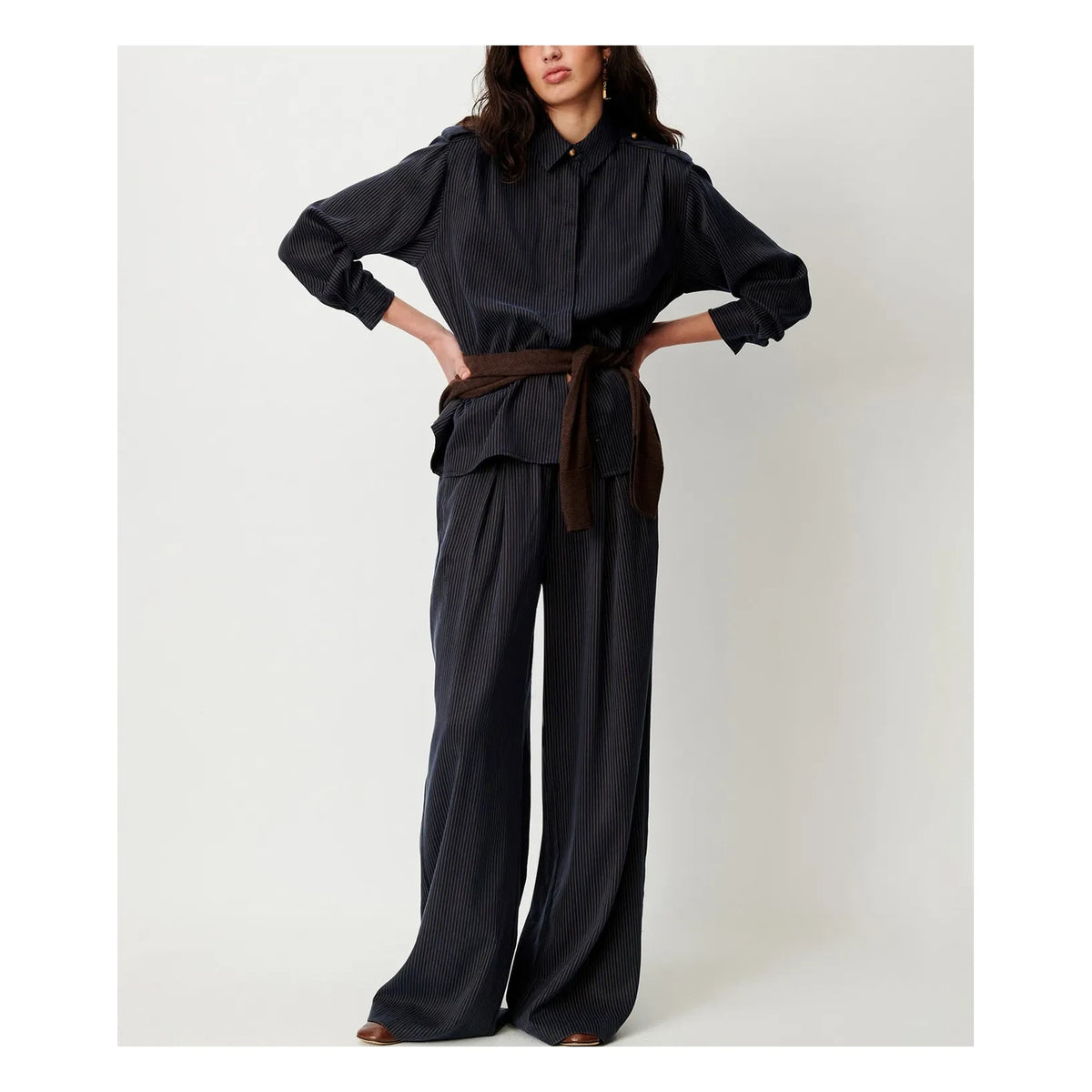 Sessùn - Brown Rim Cotton Trousers