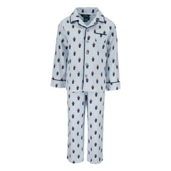 Ralph Lauren - Striped Monogram Shirt and Pants Pajama Set | Light Blue
