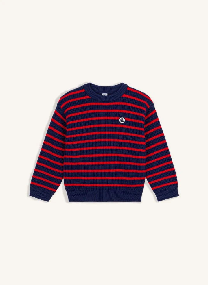 Petit Bateau - Striped Wool Sweater | Navy