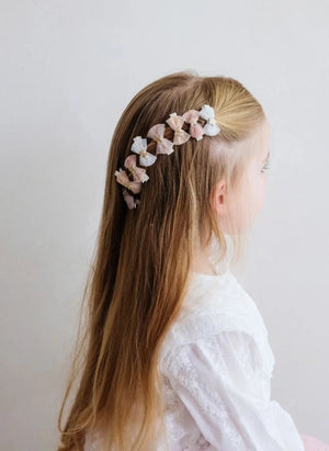 Mimi & Lula - Set of 8 Tulle Bow Hair Clips | Light Pink
