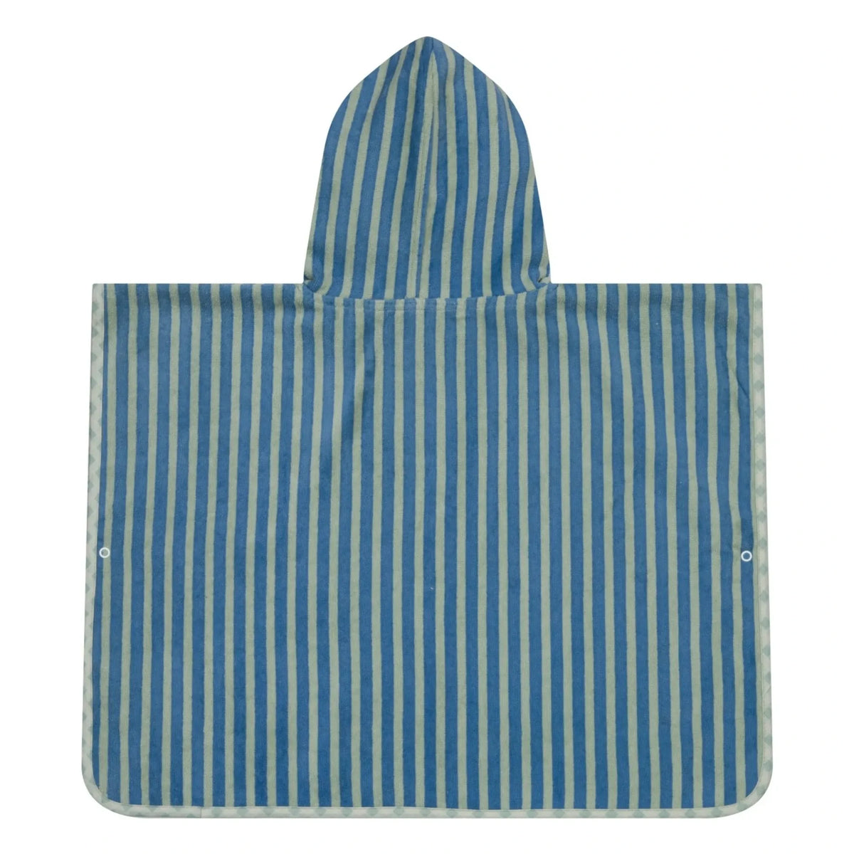 Jera Mini - Striped Towel Robe Poncho | Green Water
