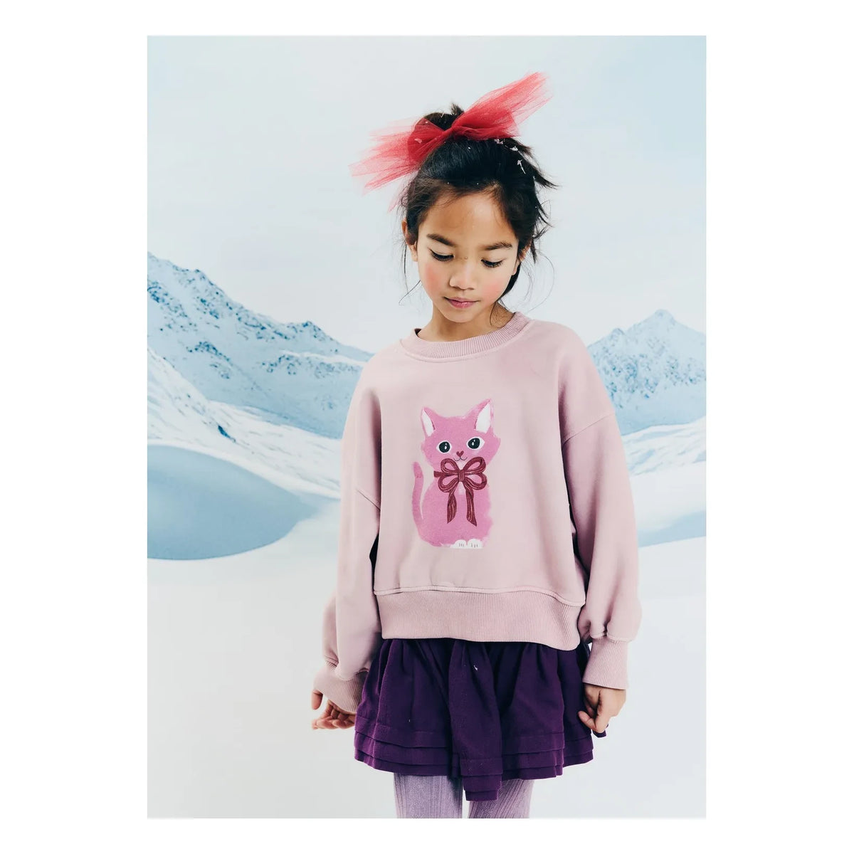 Morley - Zyco Pink Cat Sweatshirt | Lilac