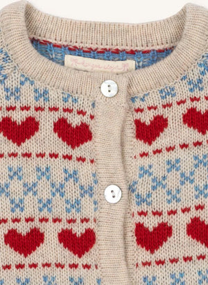 Konges Sløjd - Belou Hearts Wool Cardigan | Ecru