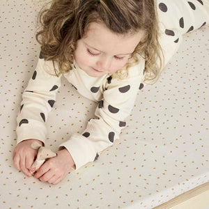 The Little Green Sheep Organic Cot & Cot Bed Fitted Sheet - Linen Rice-Sheets- | Natural Baby Shower