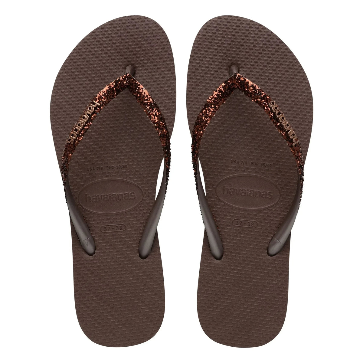 Havaianas - Slim Glitter Slides | Chocolate