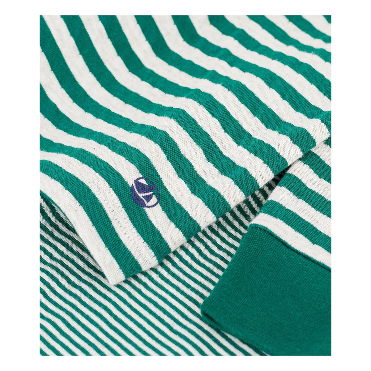 Petit Bateau - Striped organic cotton pajamas | Green