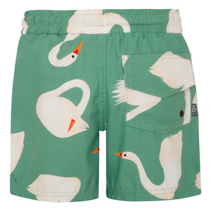 Pepita & Me - Swan Swim Shorts | Green