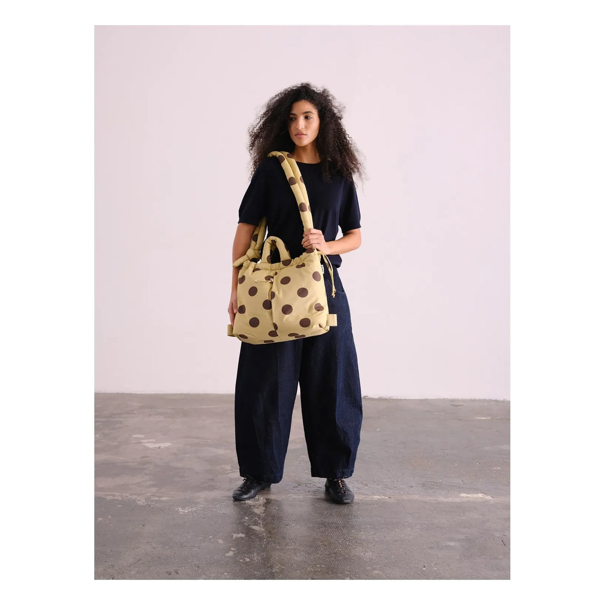 Olend - Polka Dot Handbag | Light Yellow