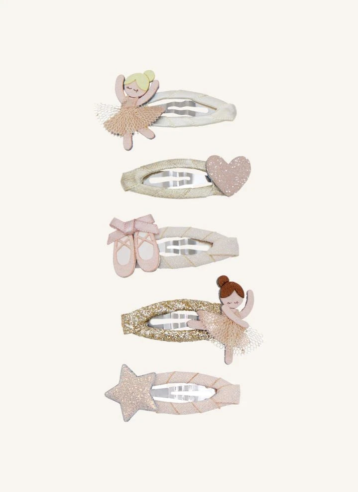 Mimi & Lula - 5-piece Mini Ballerina hair clip set | Ecru