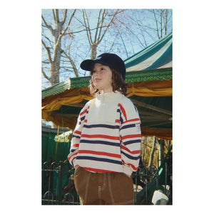 Konges Sløjd - Loupy Striped Organic Cotton Zip-Up Sweatshirt | Ecru