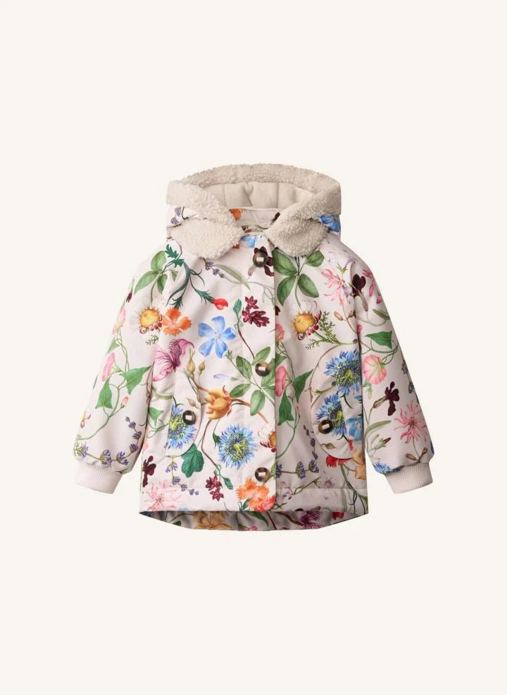 Molo - Hopla Flower-Patterned Puffer Jacket | Ivory