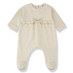 1+ in the family - Cardenac One-piece Romper and Footed Pants | Ecru