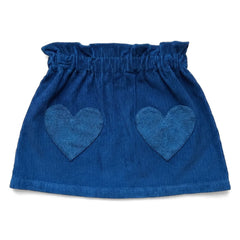 Louis Louise - Velvet "Teacher" Skirt, Heart-Shaped Pockets | Navy