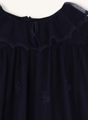 Chloé - Tulle Embroidered Dress | Dark Blue