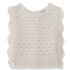 1+ in the family - Paris Sleeveless Merino Wool Sweater | Ecru