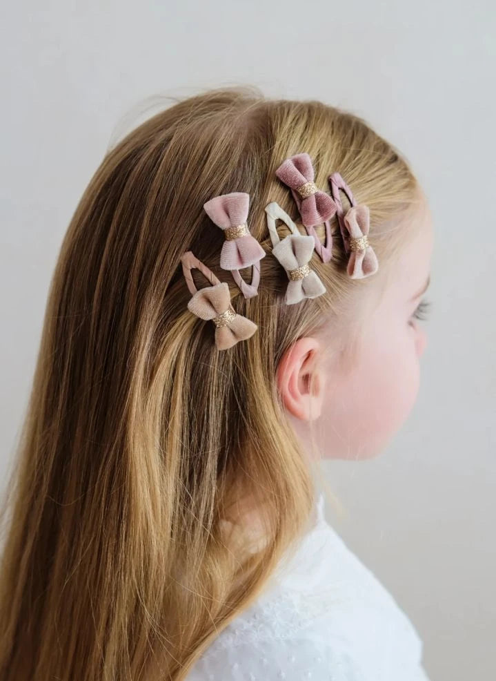 Mimi & Lula - 5-piece T'bell Mini Bow Hair Clips | Pink