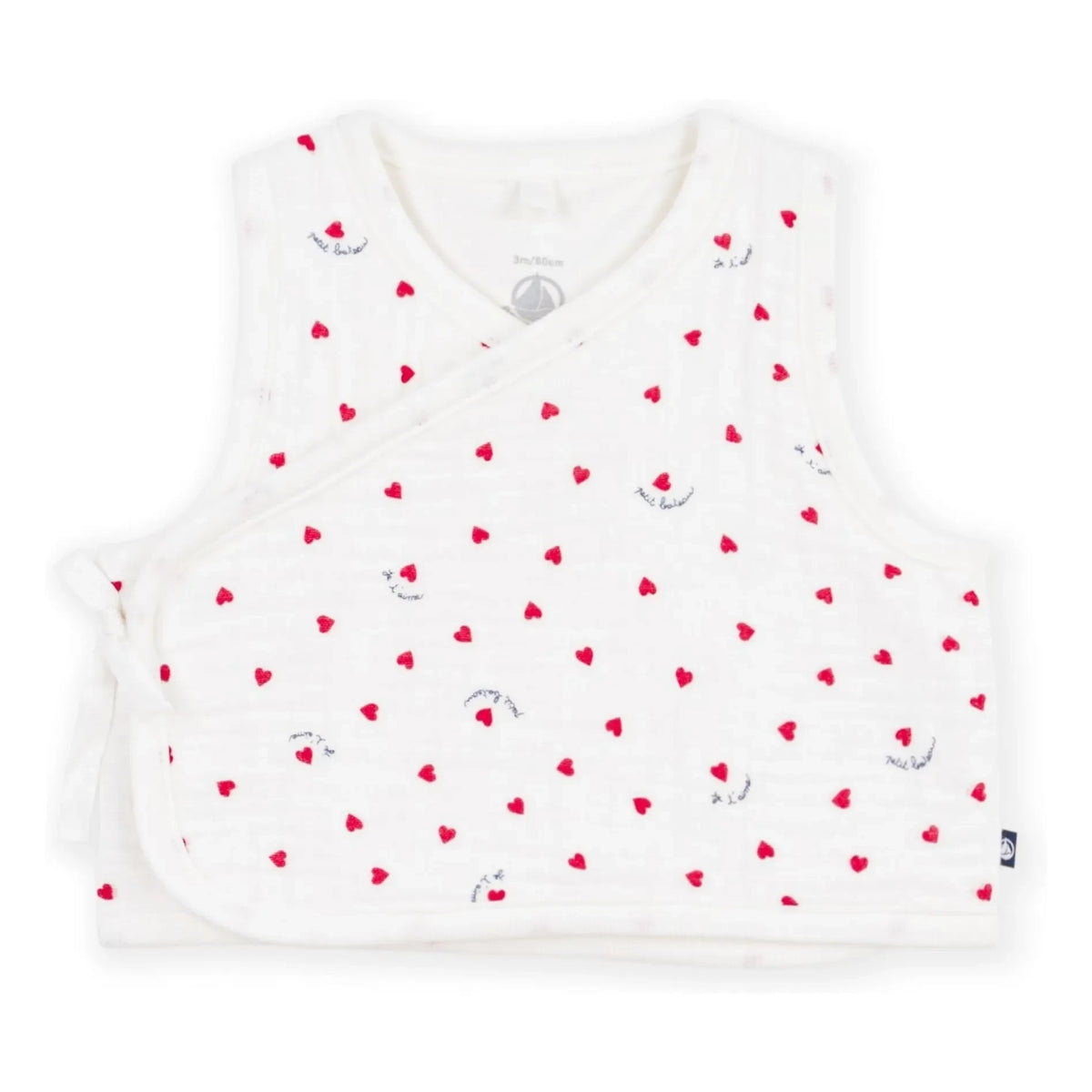 Petit Bateau - Organic Cotton Crinkled Cotton Gaze Cross Vest | White