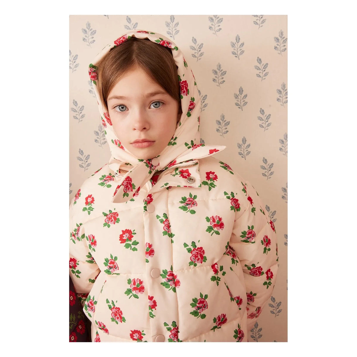 Hello Simone - Alixa Flower Patterned Padded Jacket | Cream