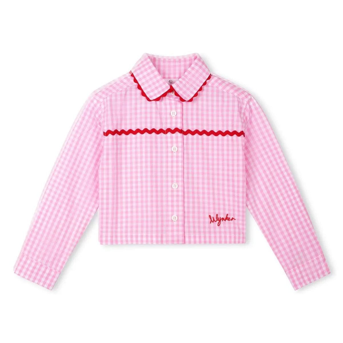 Wynken - Gingham Short Shirt | Pink