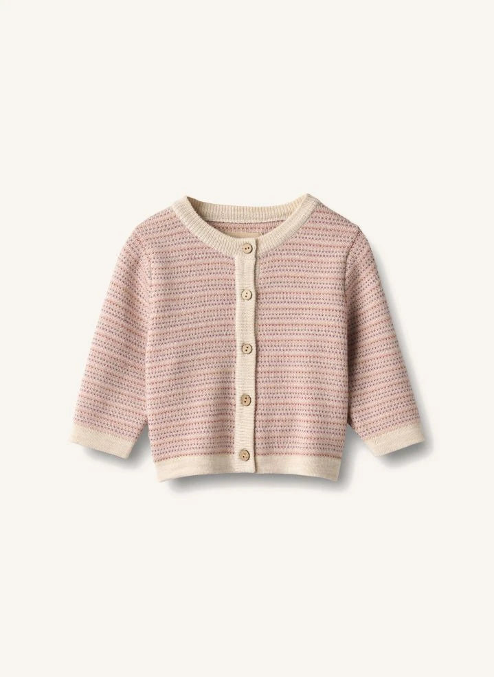 Wheat - Nico Merino wool cardigan | Pink