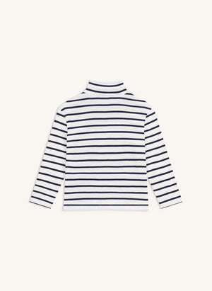 Petit Bateau - Organic cotton striped turtleneck | White