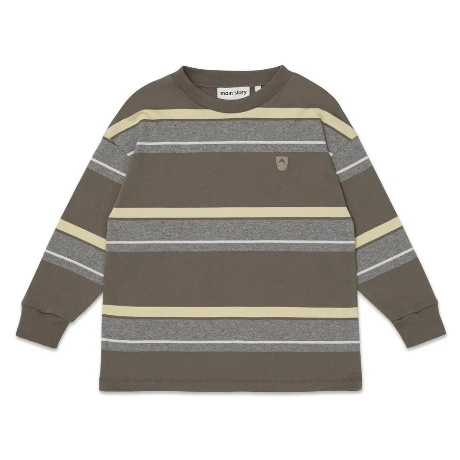 Main Story - Organic Cotton Striped T-Shirt | Brown