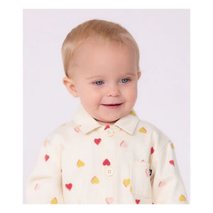 Petit Bateau - Combination Hearts | Ecru