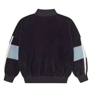 The Campamento - Color-blocked velvet sweatshirt | Charcoal gray