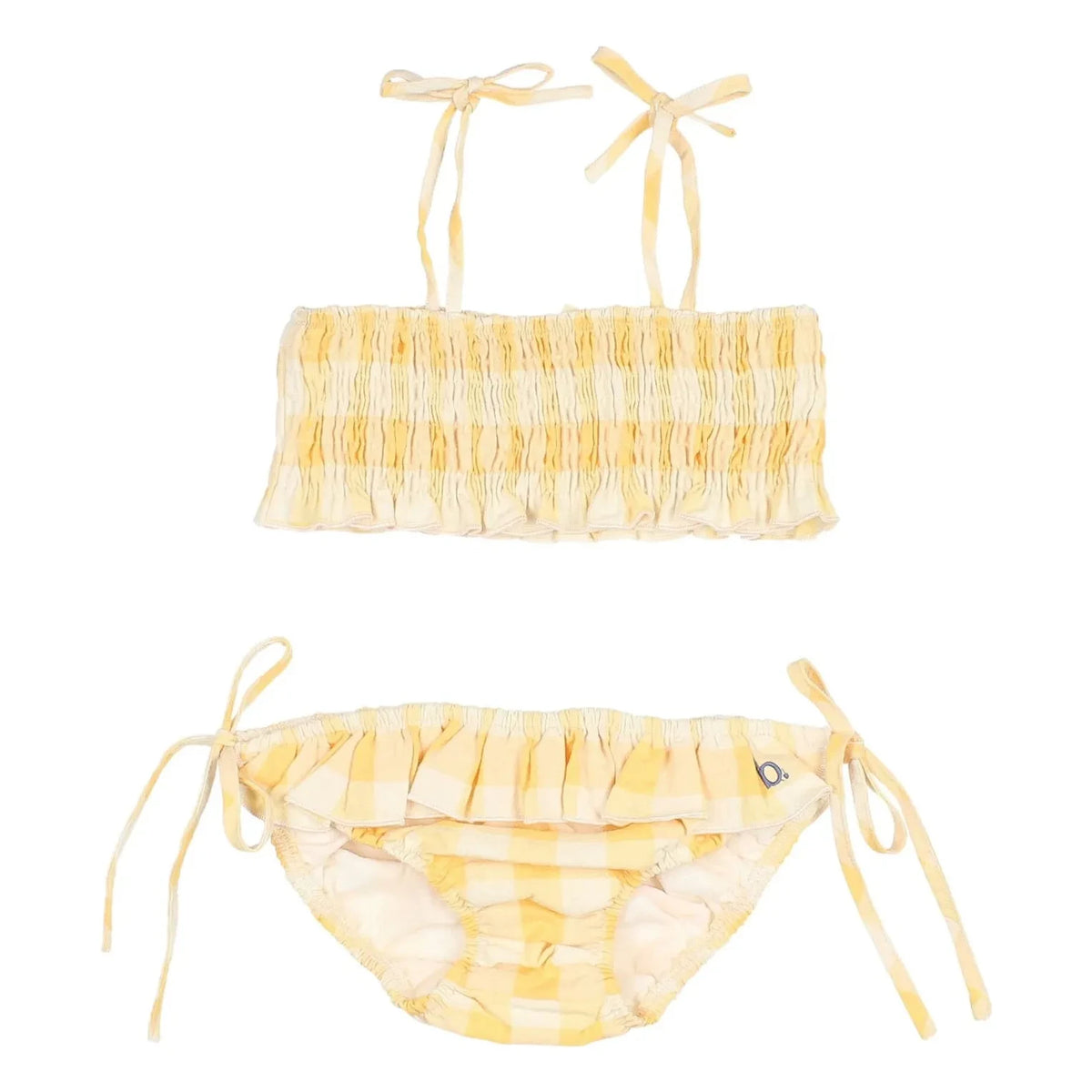 Búho - Vichy Seersucker Organic Cotton Swimsuit | Yellow
