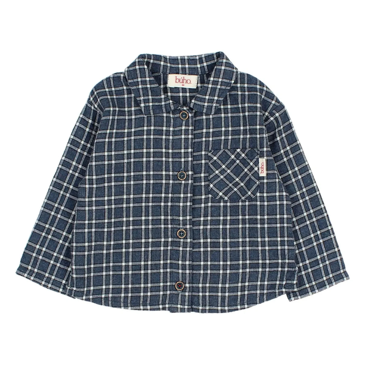 Búho - Baby checkered shirt | Navy Blue