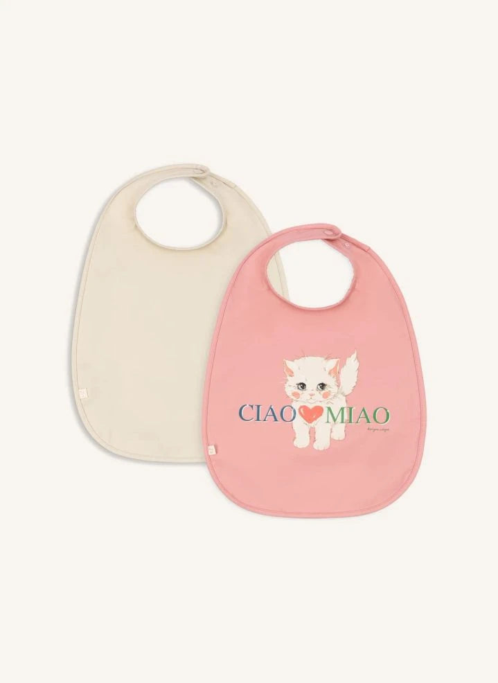 Konges Sløjd - Ciao Miao Feeding Bibs - 2-piece Set | Pink