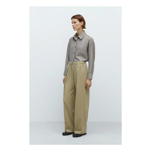 Cordera - Relaxed Fit Wool Elastic Pants | Olive