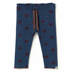 Cozmo - Mika Ribbed Leggings Organic Cotton Polka Dot | Navy