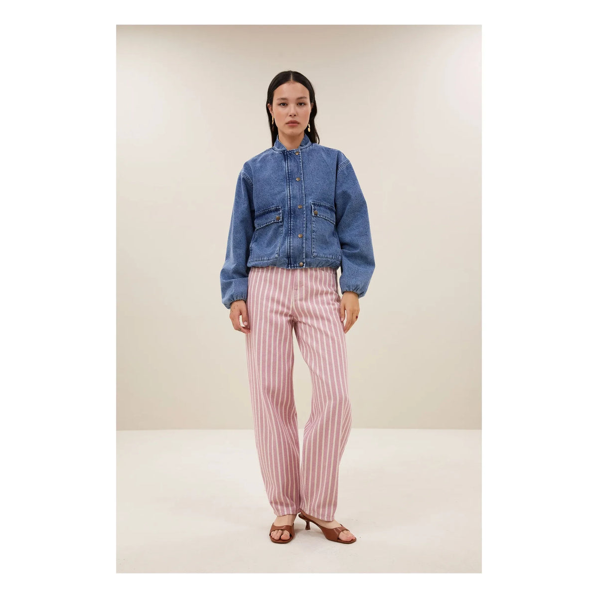 By Bar - Maggie Organic Denim Pamuk Checker | Denim mavisi