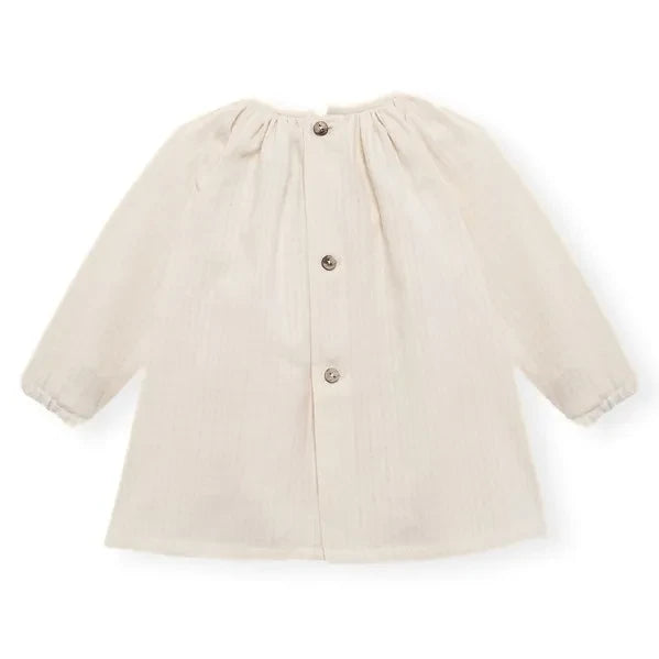 birinit - Organic Cotton Flower Embroidered Blouse | Ivory