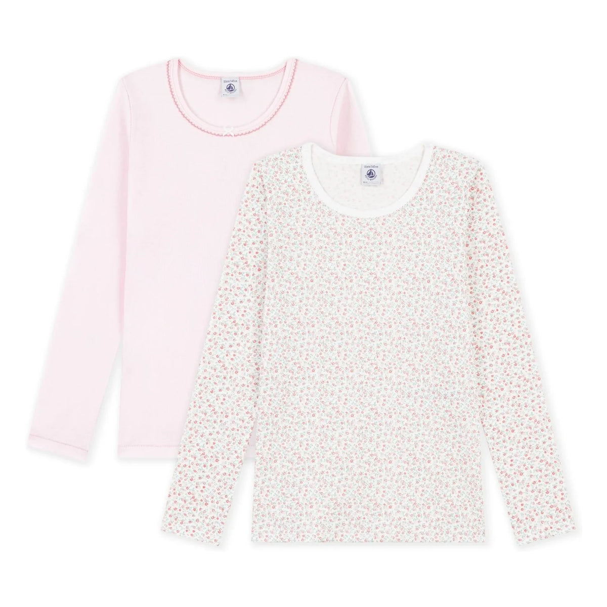 Petit Bateau - Set of 2 Floral Pattern Organic Cotton T-shirts | Pink