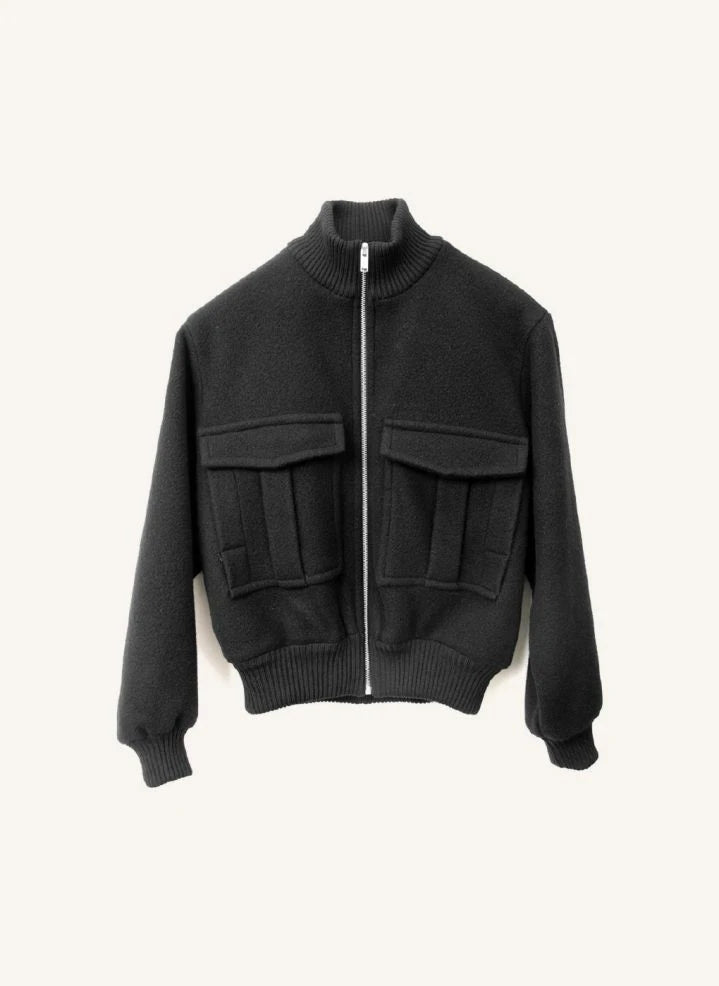 THEAVANT - Recycled Wool Baseball Jacket | Black