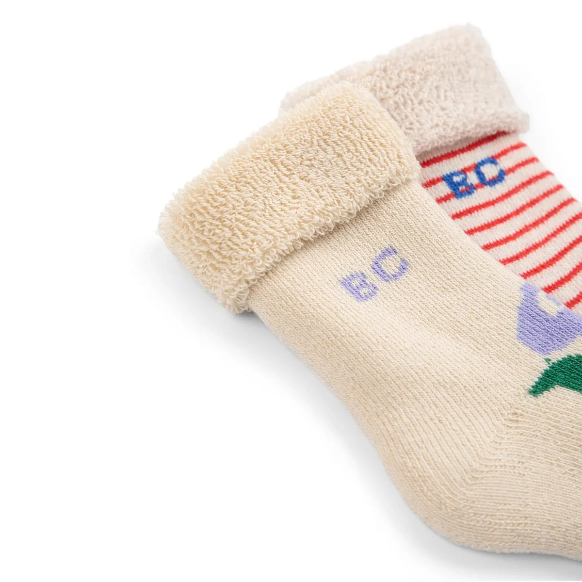 Bobo Choses - 2 Pair Organic Cotton Flower Sock Set | Ecru
