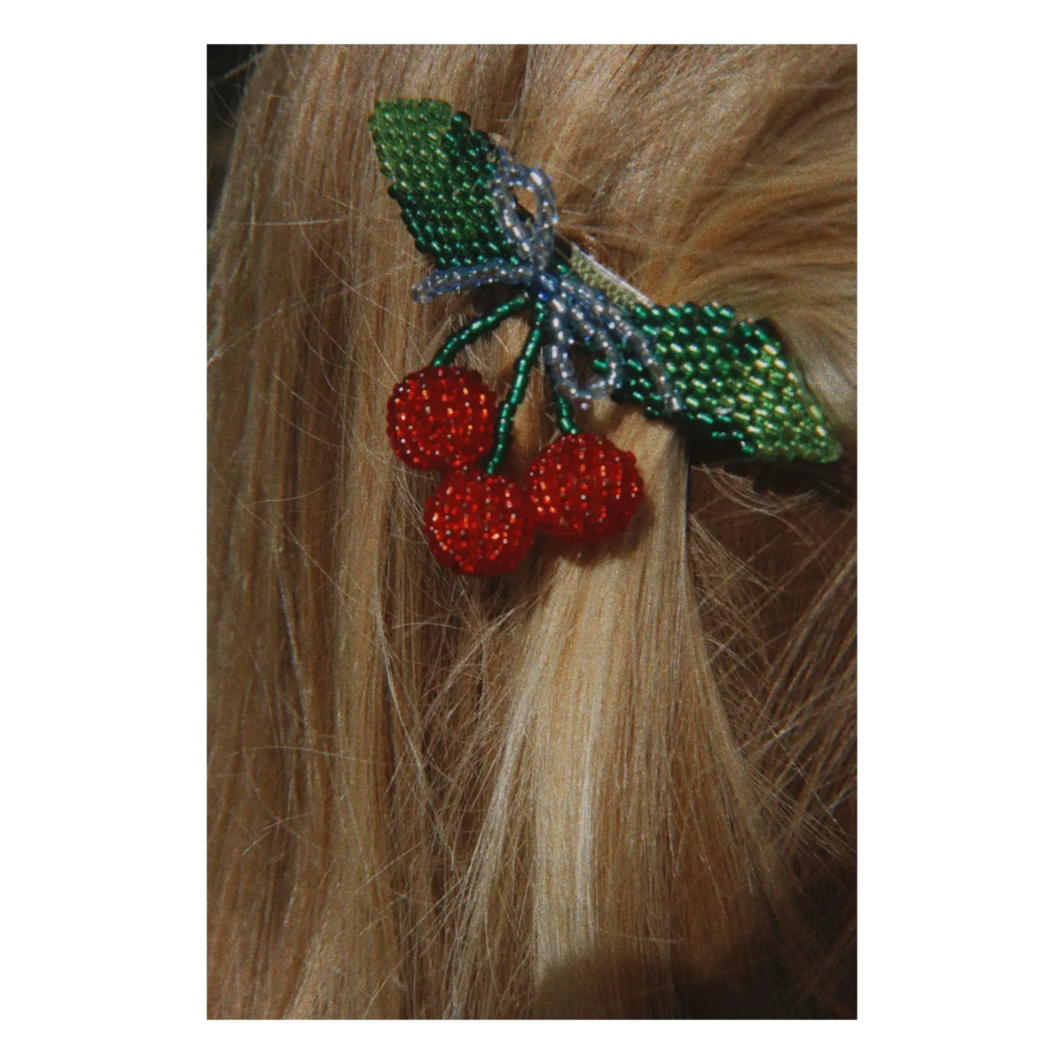 Konges Sløjd - 2-Piece Cherry Hair Clip Set | Green