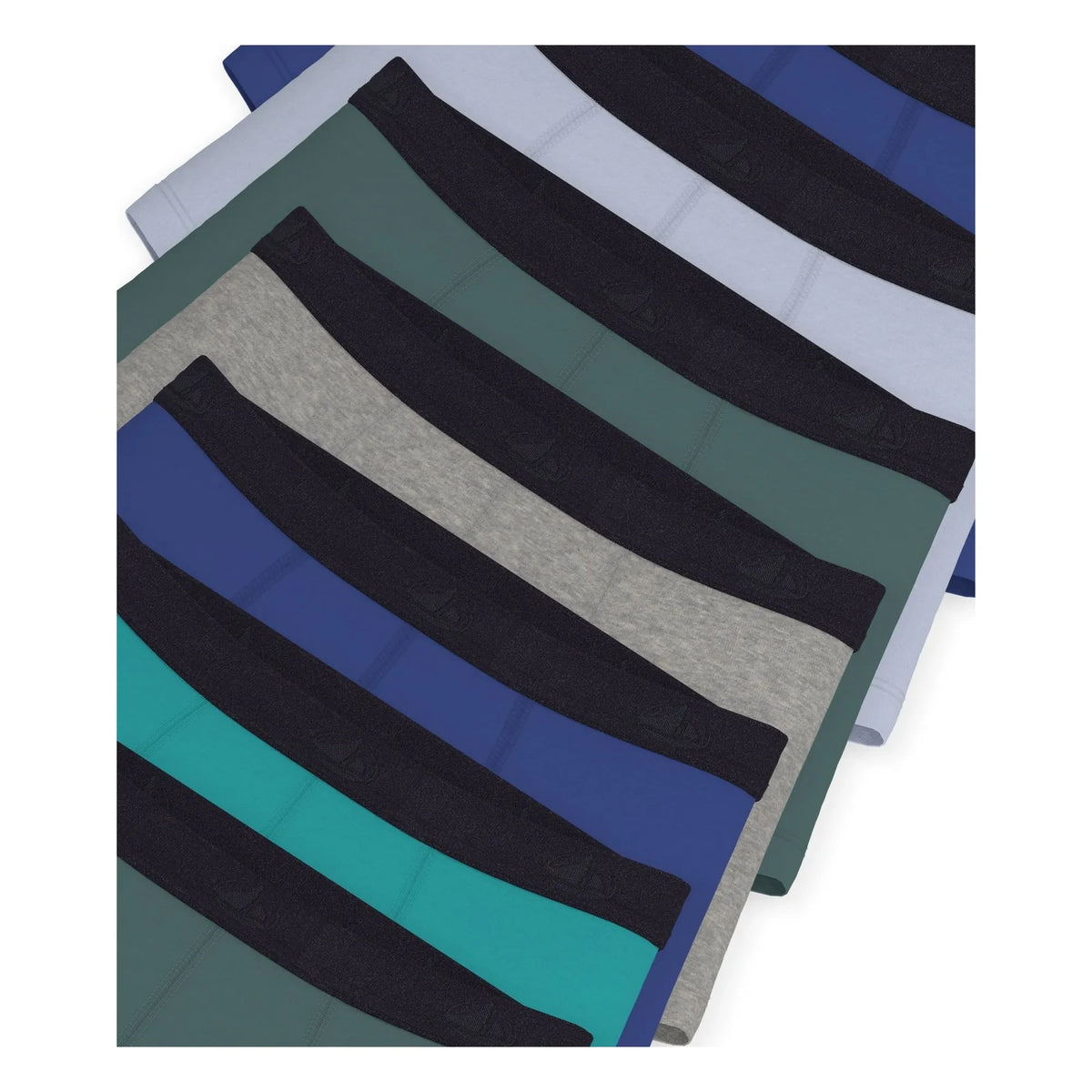 Petit Bateau - 7-Piece Organic Cotton Unisex Boxer Pack | Blue