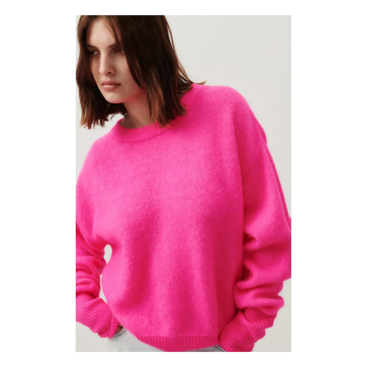 American Vintage - Vitow Alpaca and Wool Boatneck Sweater | Fluorescent Pink
