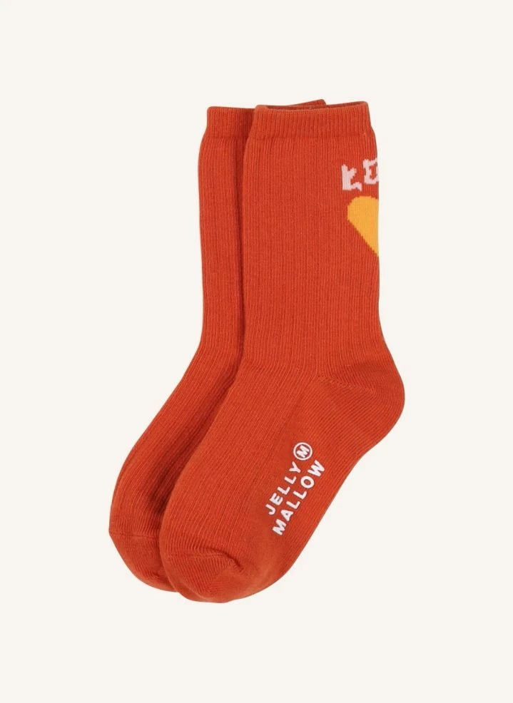 Jelly Mallow - 2 Pairs of Heart Socks | Red