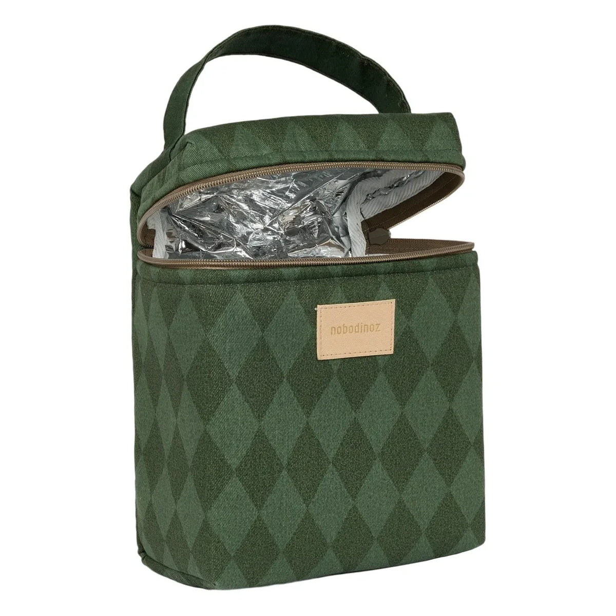 Nobodinoz - Hyde Park Diamonds Insulated Lunch Bag | Green