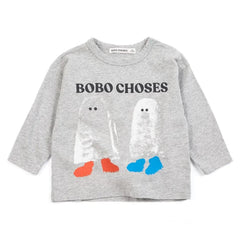 Bobo Choses - Bobo Choses Organic Cotton Baby Ghost T-Shirt | Heather Grey